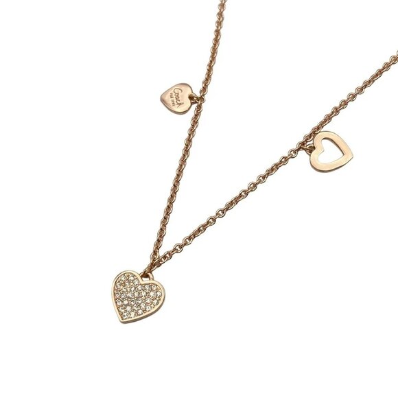 Auth COACH - Rose Gold Hardware Rhinestones Necklace - Picture 2 of 4